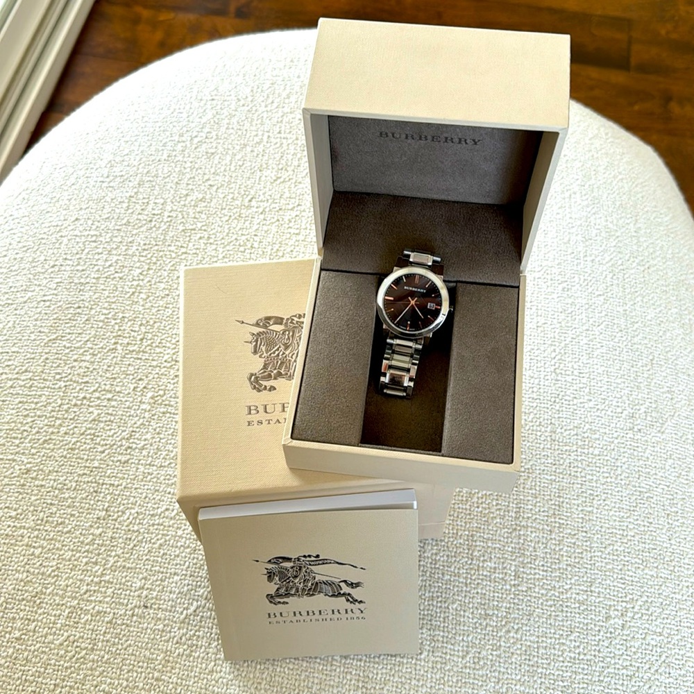 Burberry Stainless Steel Watch- 38mm. Comes with box and booklet.